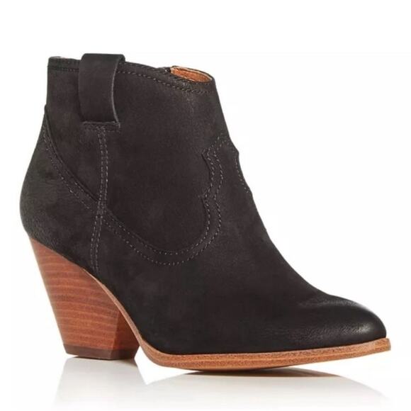 Frye Shoes - Frye Reina Black Suede Western Style Booties Boots Black Size 8